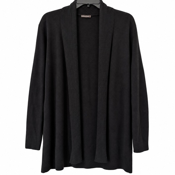J.McLaughlin Sweaters - J.McLaughlin Womens Small Cardigan Black Open Front Cotton Modal Minimalist